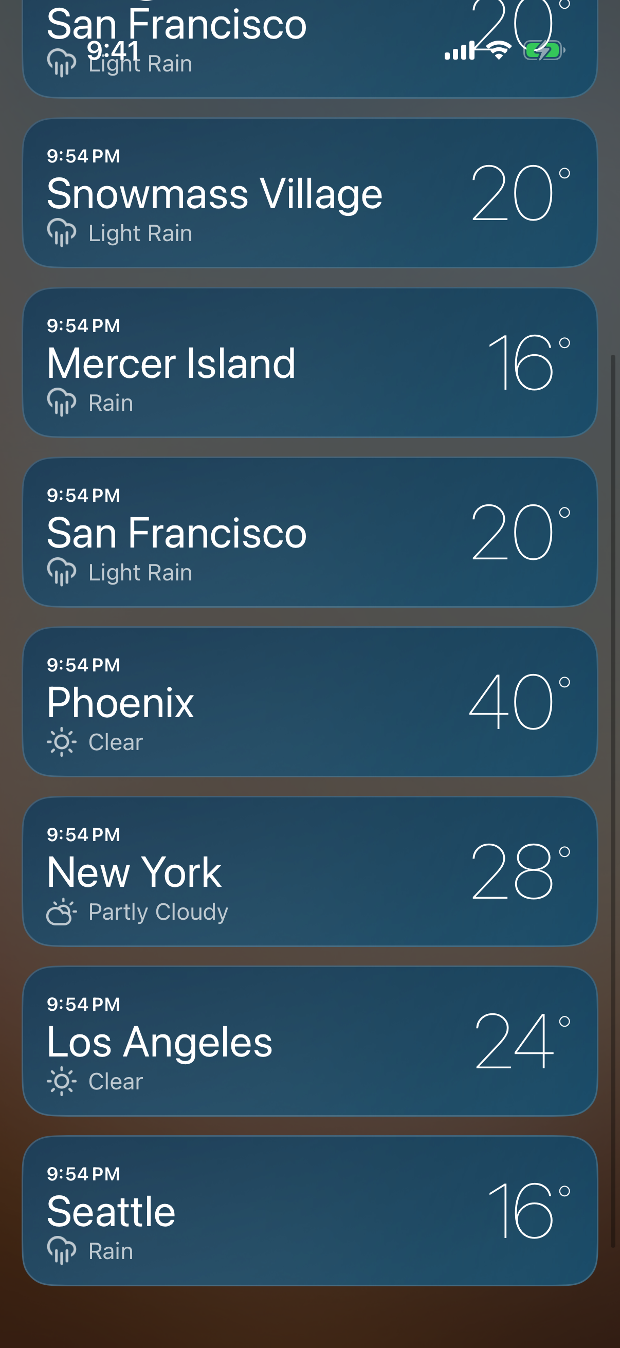 Fresh Air city list
