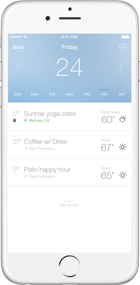 Fresh Air’s seven-day weather graph on an iPhone